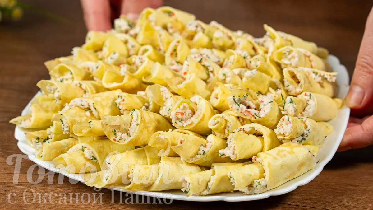 Неповторимые яичные рулетики с крабовыми палочками