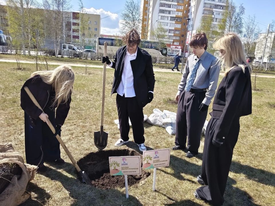 «Аллея выпускников»: ученики 11-х классов школ Сургута высадили яблони «Аллея выпускников»: ученики 11-х классов школ Сургута высадили яблони
